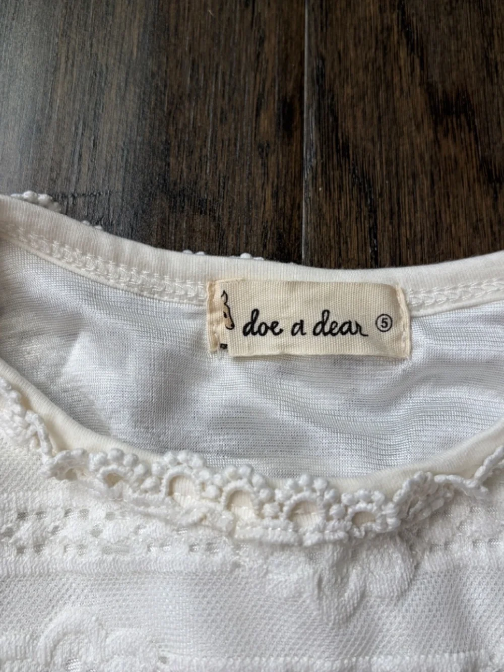 Doe a Dear Little Girls Lace Summer Dress | Size 5 | Ivory / Cream Color